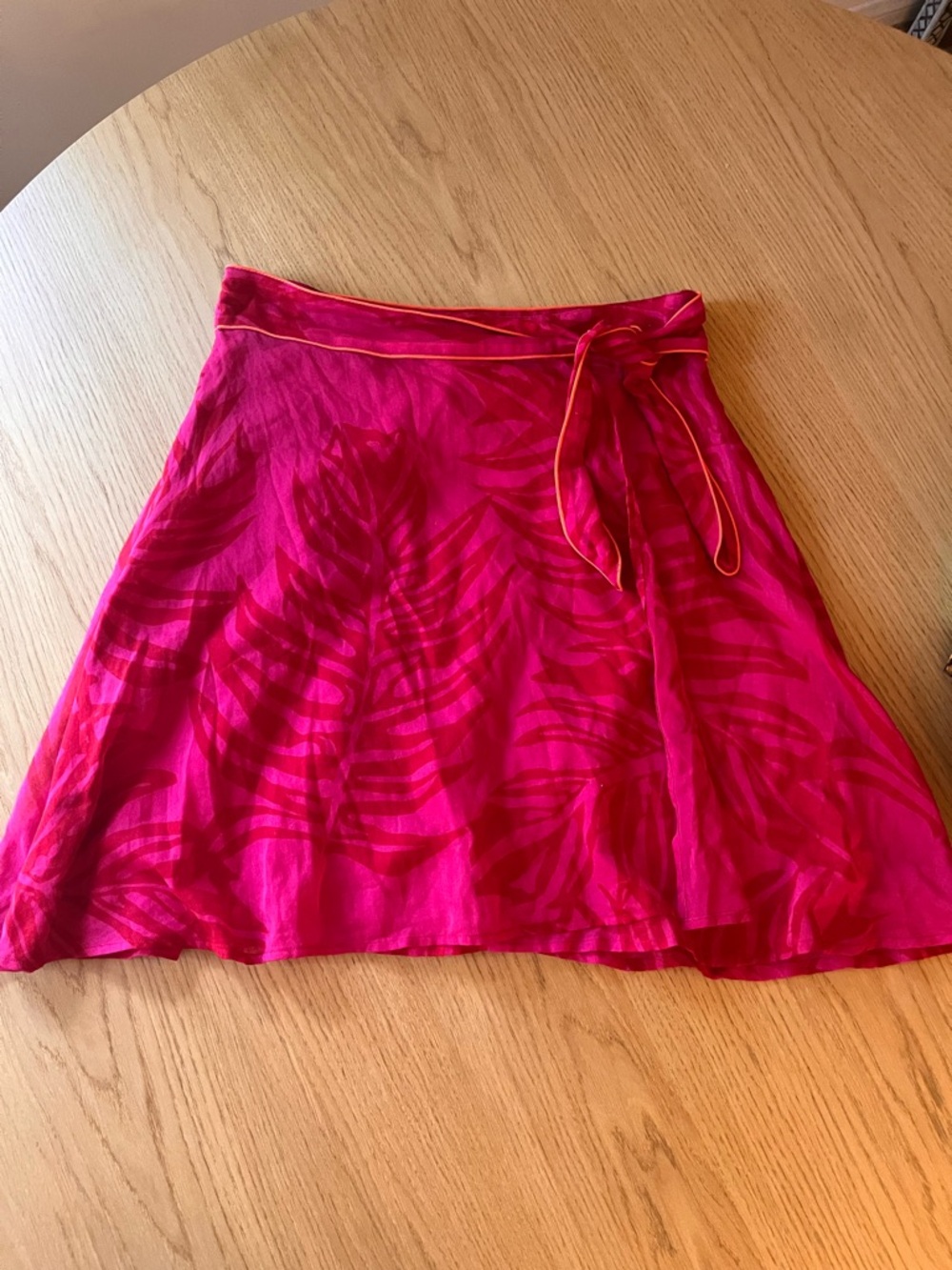 Free People Fuchsia Tropical Print Wrap Skirt